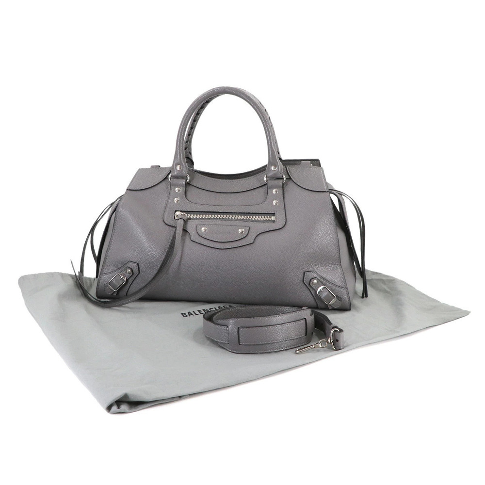 Balenciaga Neo City Hand Shoulder Bag Leather Gray - Picture 2 of 8